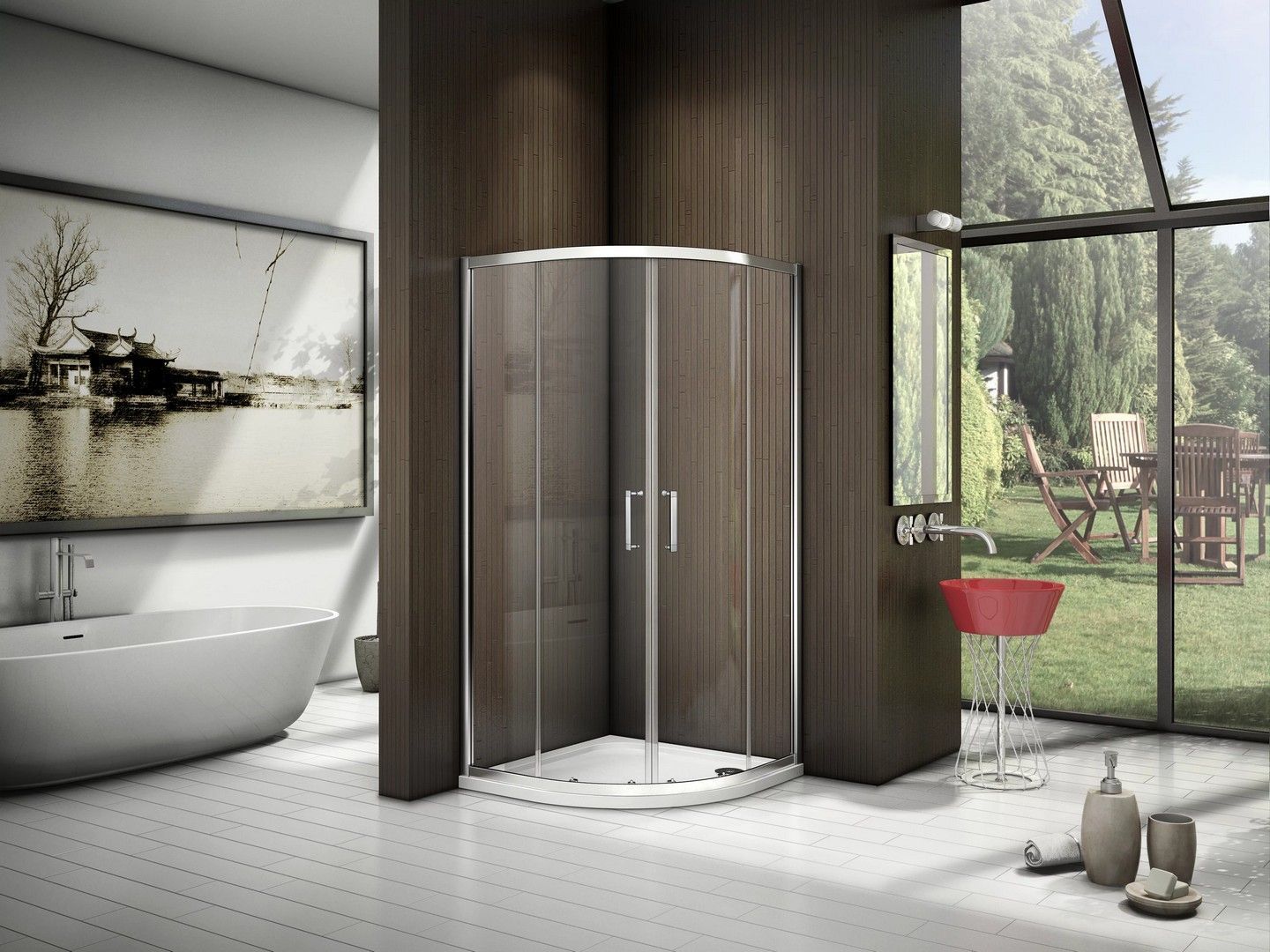 Душевой уголок Good Door Latte R-100-C-WE, ЛА00003