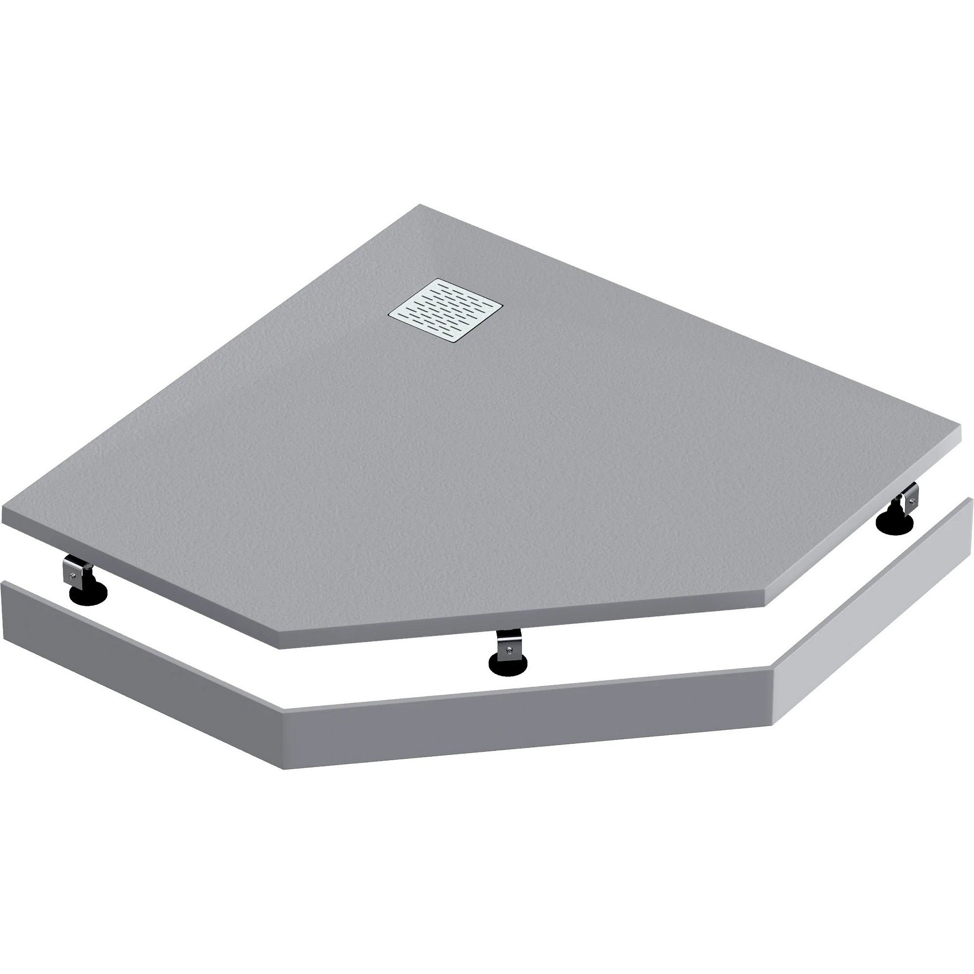 Мраморный душевой поддон Good Door Essentia PNT серый