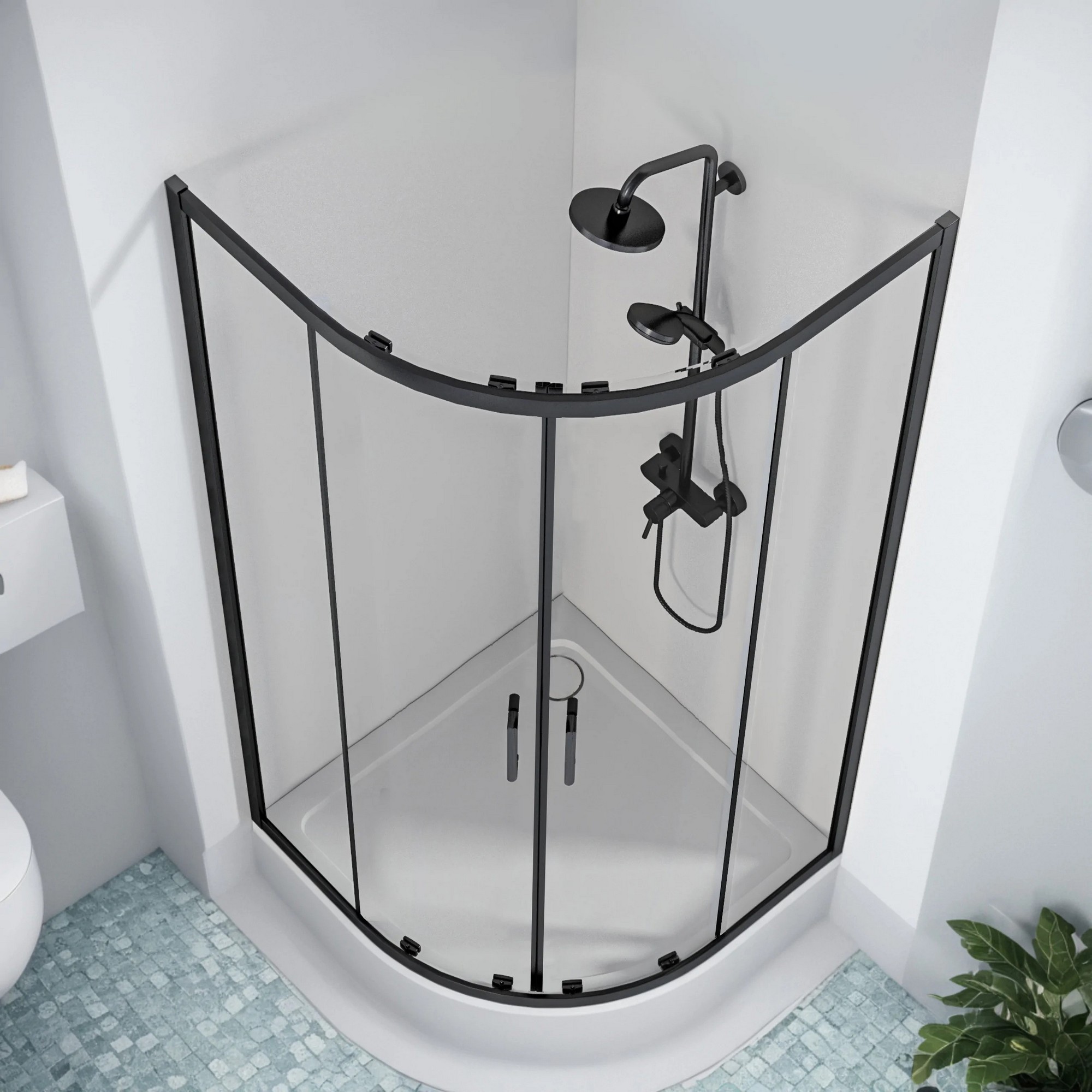 Душевой уголок Good Door Cube R Black