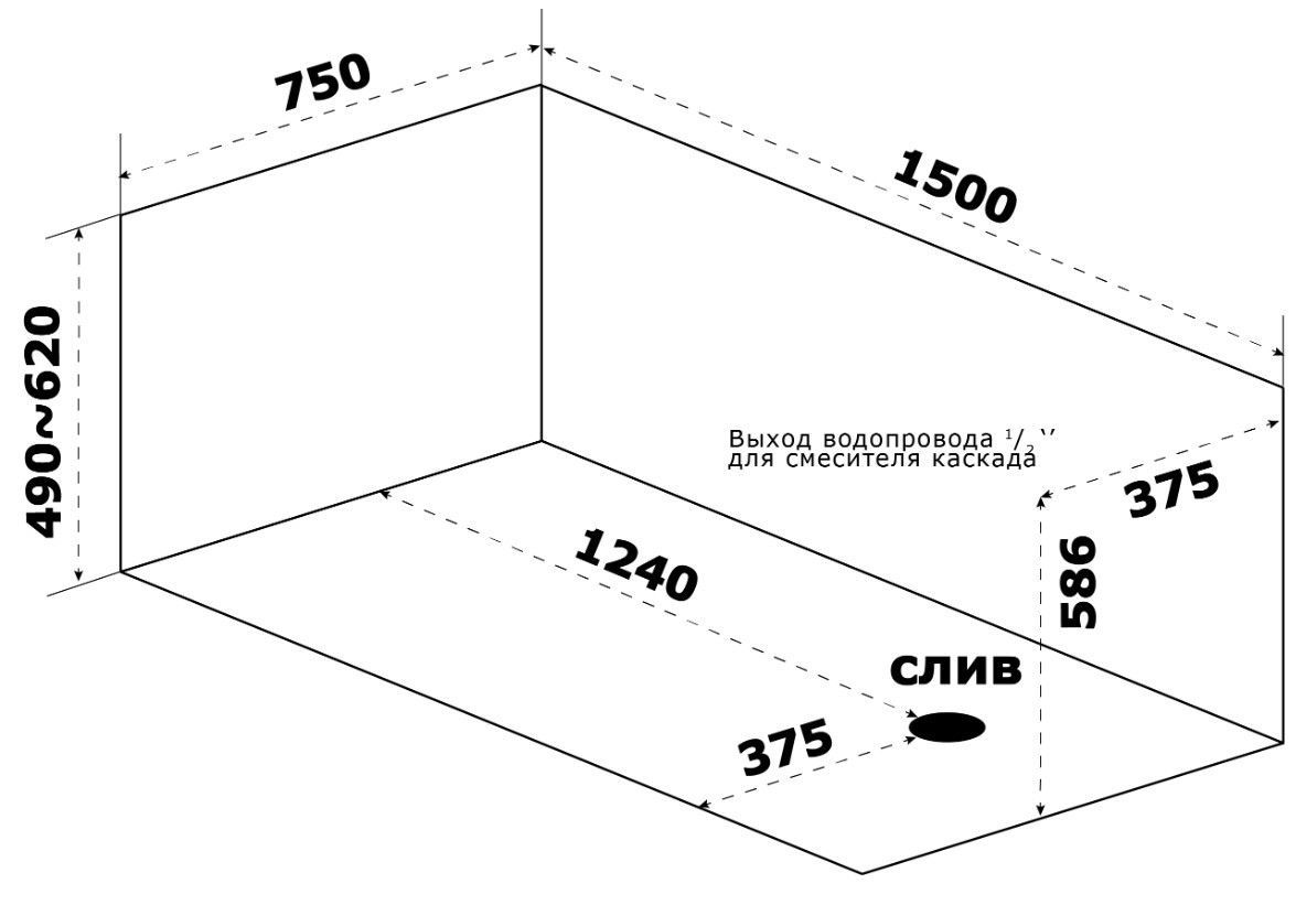 Акриловая ванна BAS Нормана 150x75, З 00133