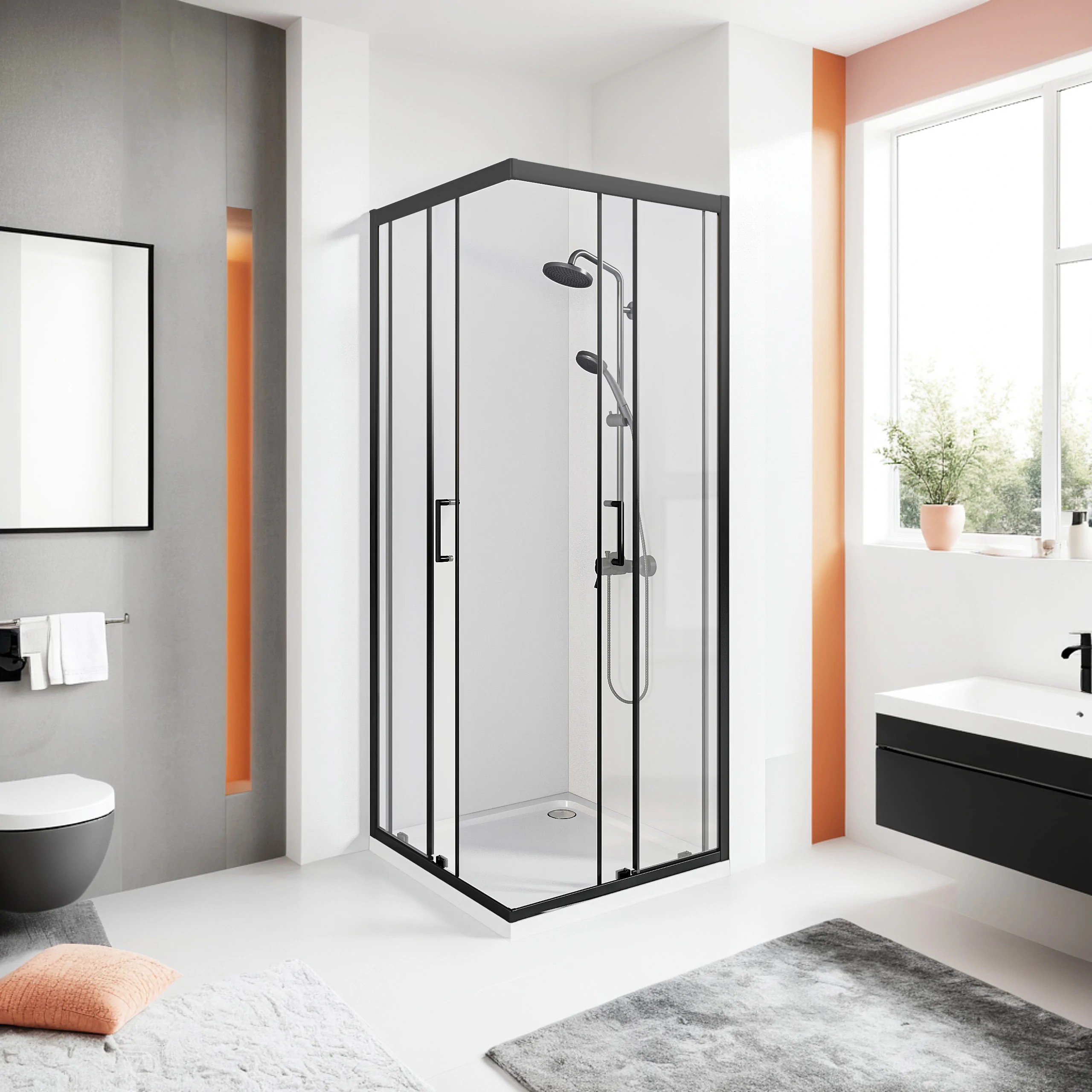 Душевой уголок Good Door Cube CR Black