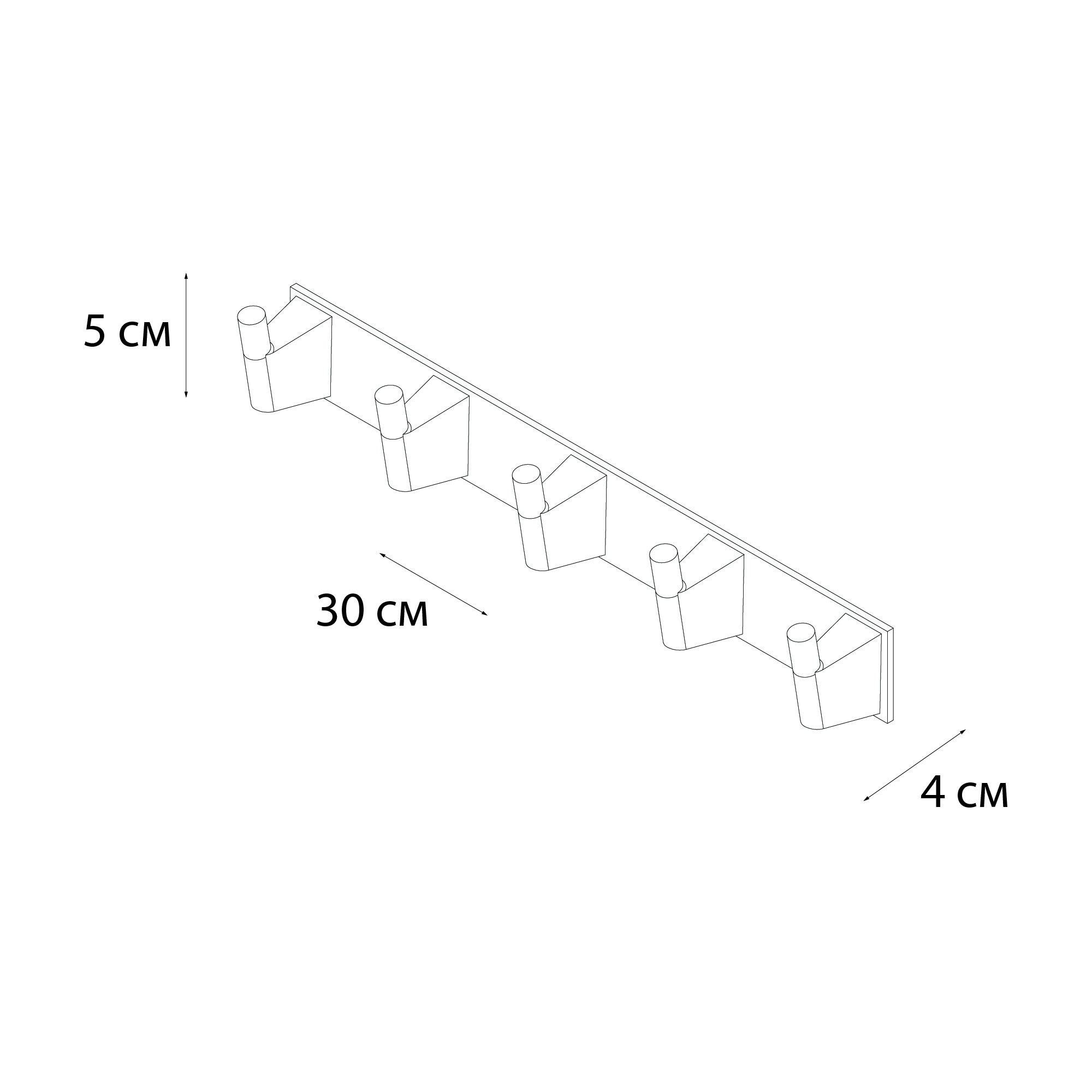 Планка 5 крючков Fixsen Trend Gold FX-99005-5