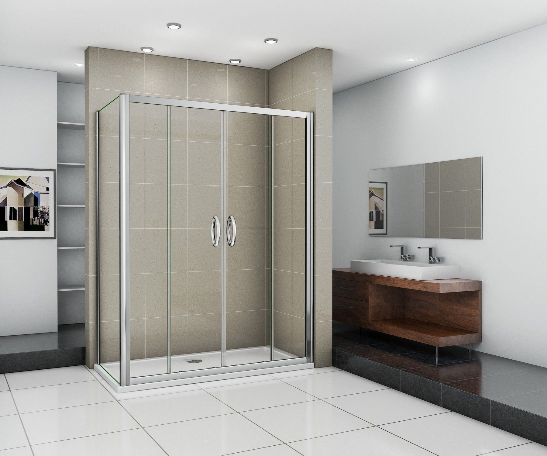 Душевой уголок Good Door Infinity WTW-TD+SP-150x100-C-CH, ИН00034/ИН00071