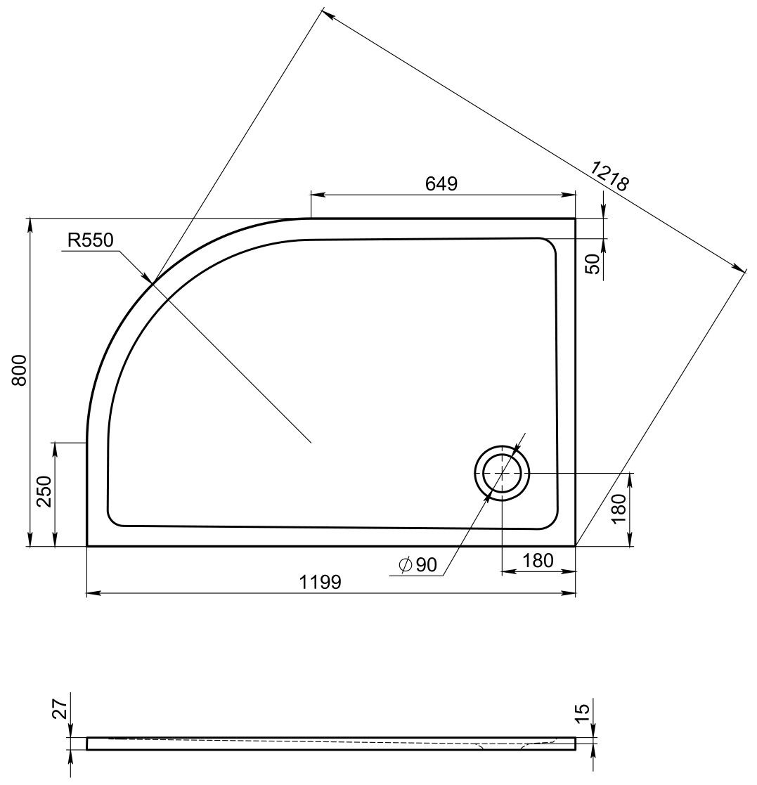 Мраморный душевой поддон Good Door Селфи