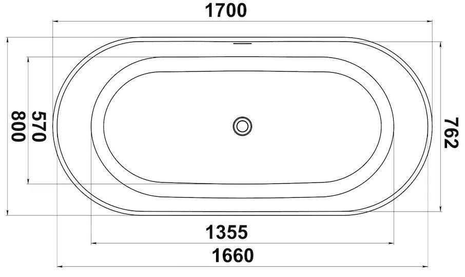Отдельностоящая ванна BAS Катания 170x80