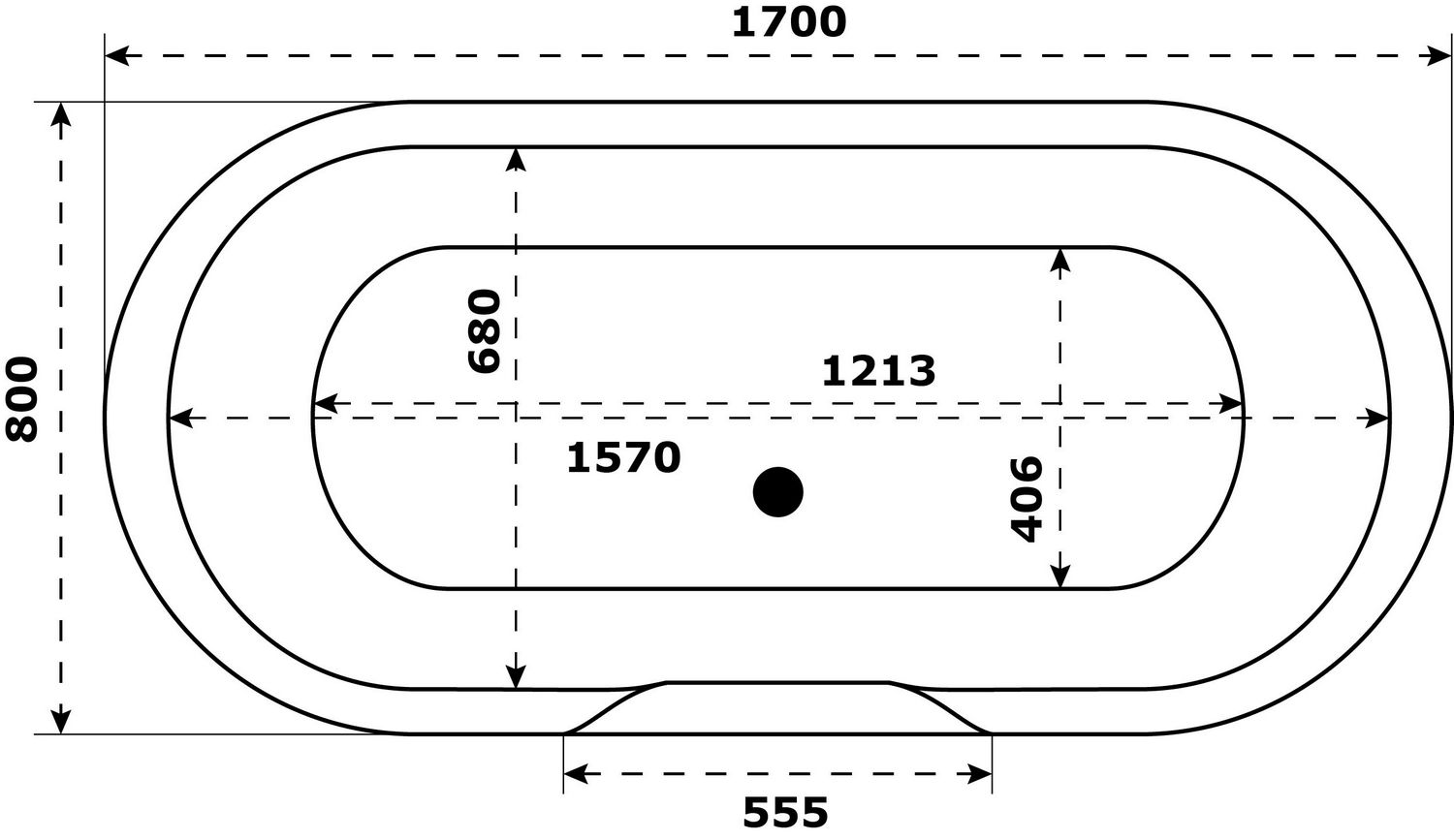 Отдельностоящая ванна BAS Венеция 170x80