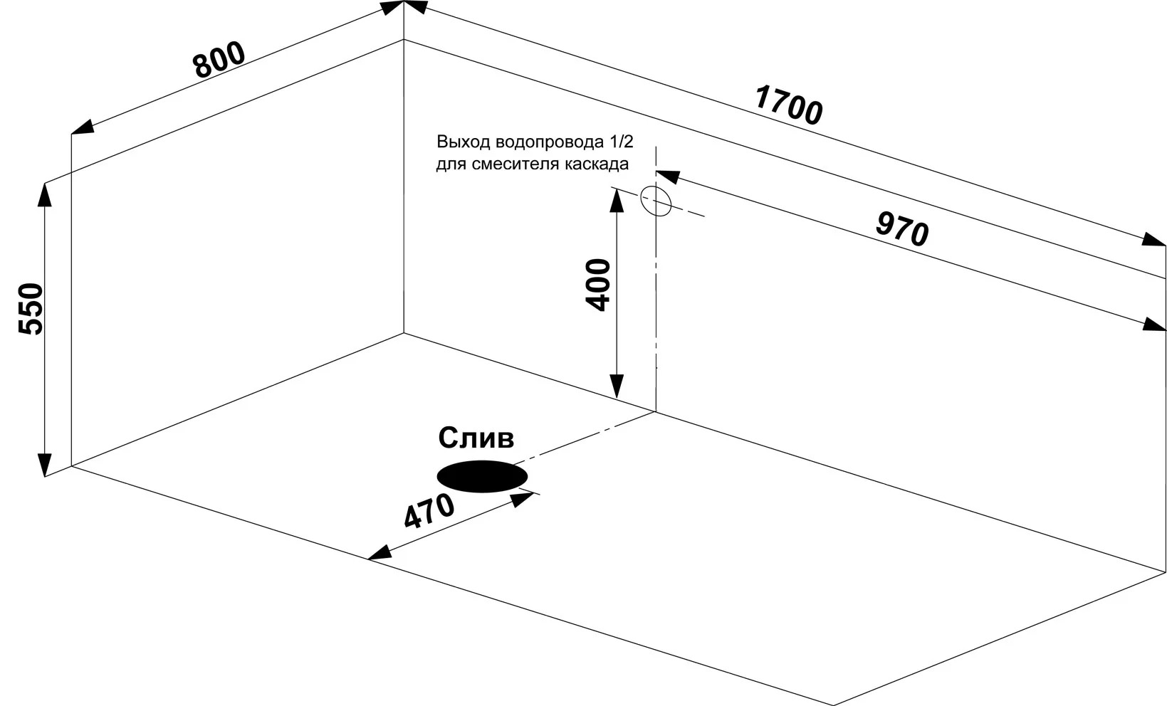 Ванна отдельностоящая BAS Иннова 170x75 белый матовый Solid Surface, ВА00040
