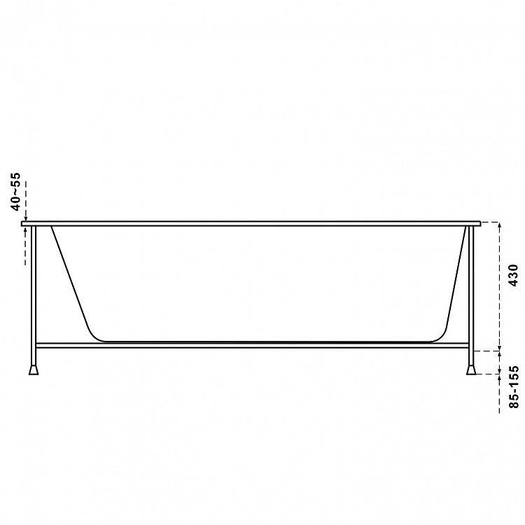 Акриловая ванна BAS Гоа 160x70, В 00064