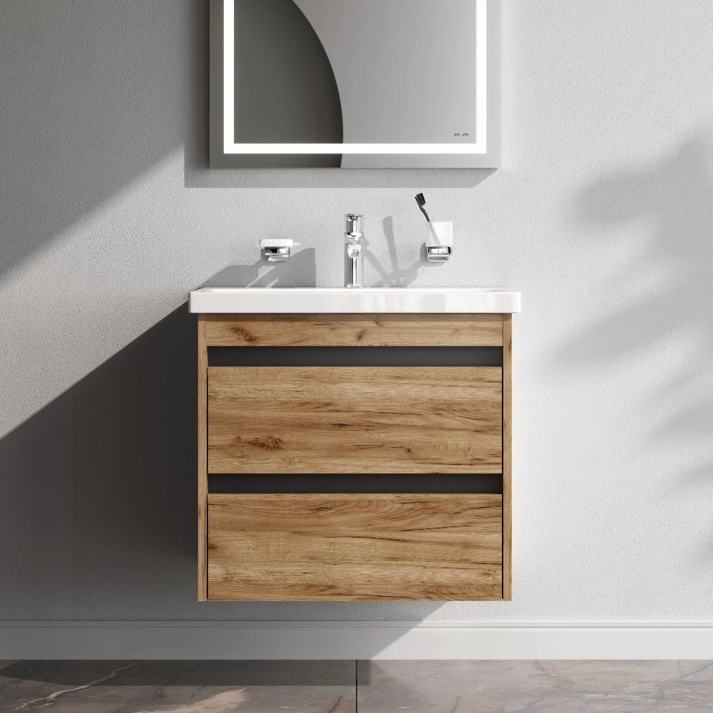 База с раковиной подвесная Pulse, 60 см, цвет: дерево