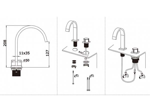 Смеситель на борт ванны Ganzer GZ01133 Цвет: Хром