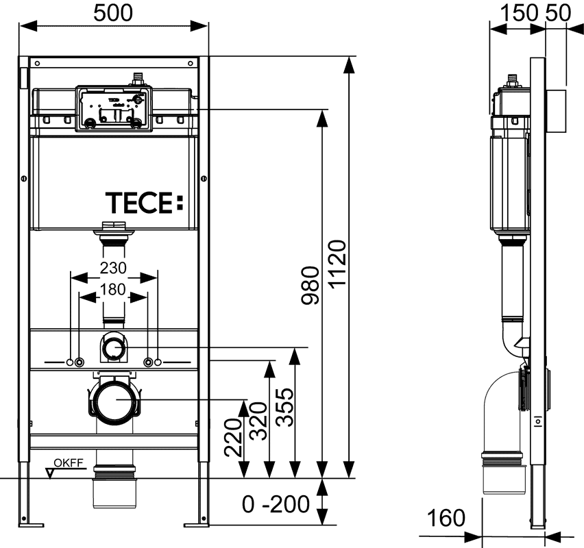 Система инсталляции для унитаза TECEbase kit 9400414