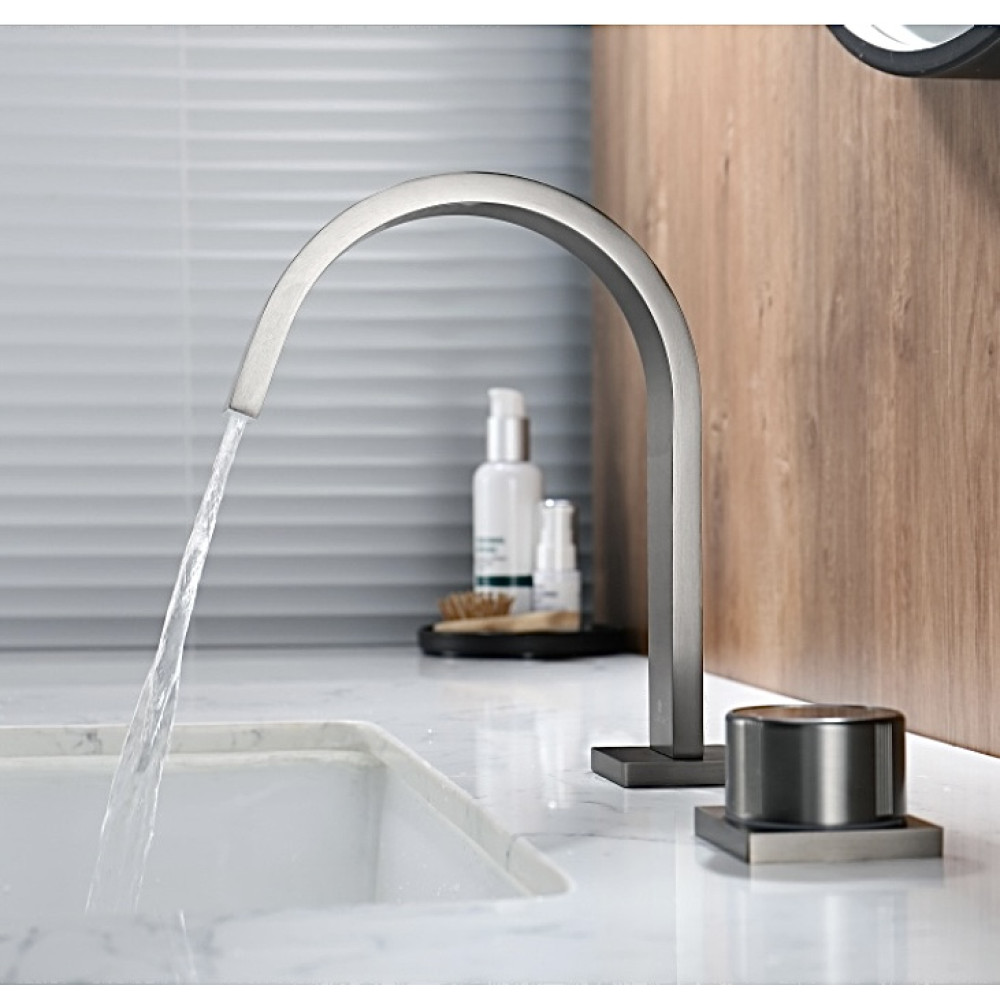 Смеситель врезной на умывальник Ganzer GZ01111-Q Цвет: Оружейная сталь