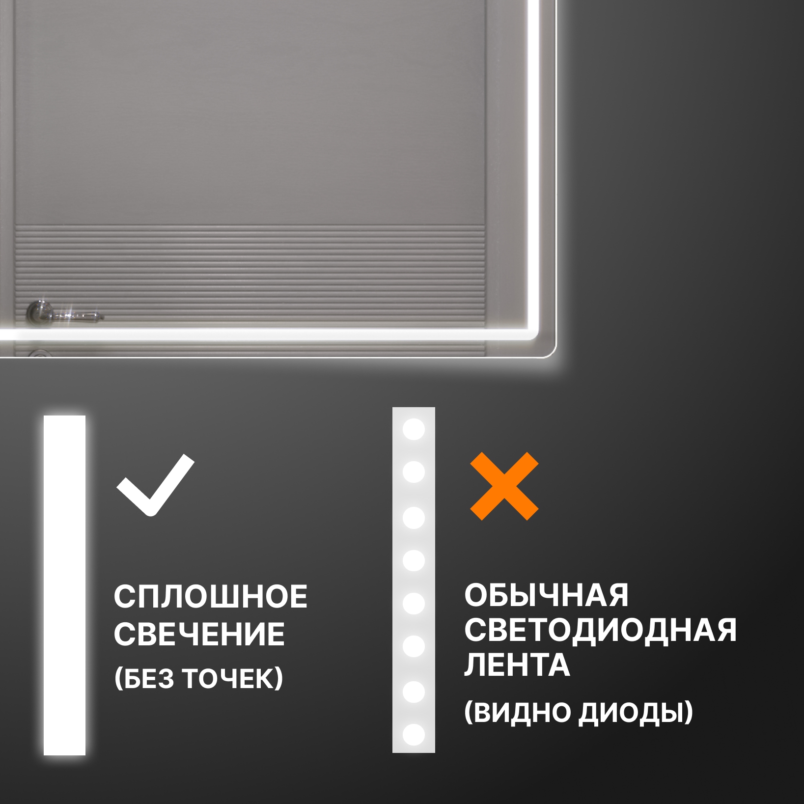 Шкаф навесной Геометрия Классик 1000 с зеркалом