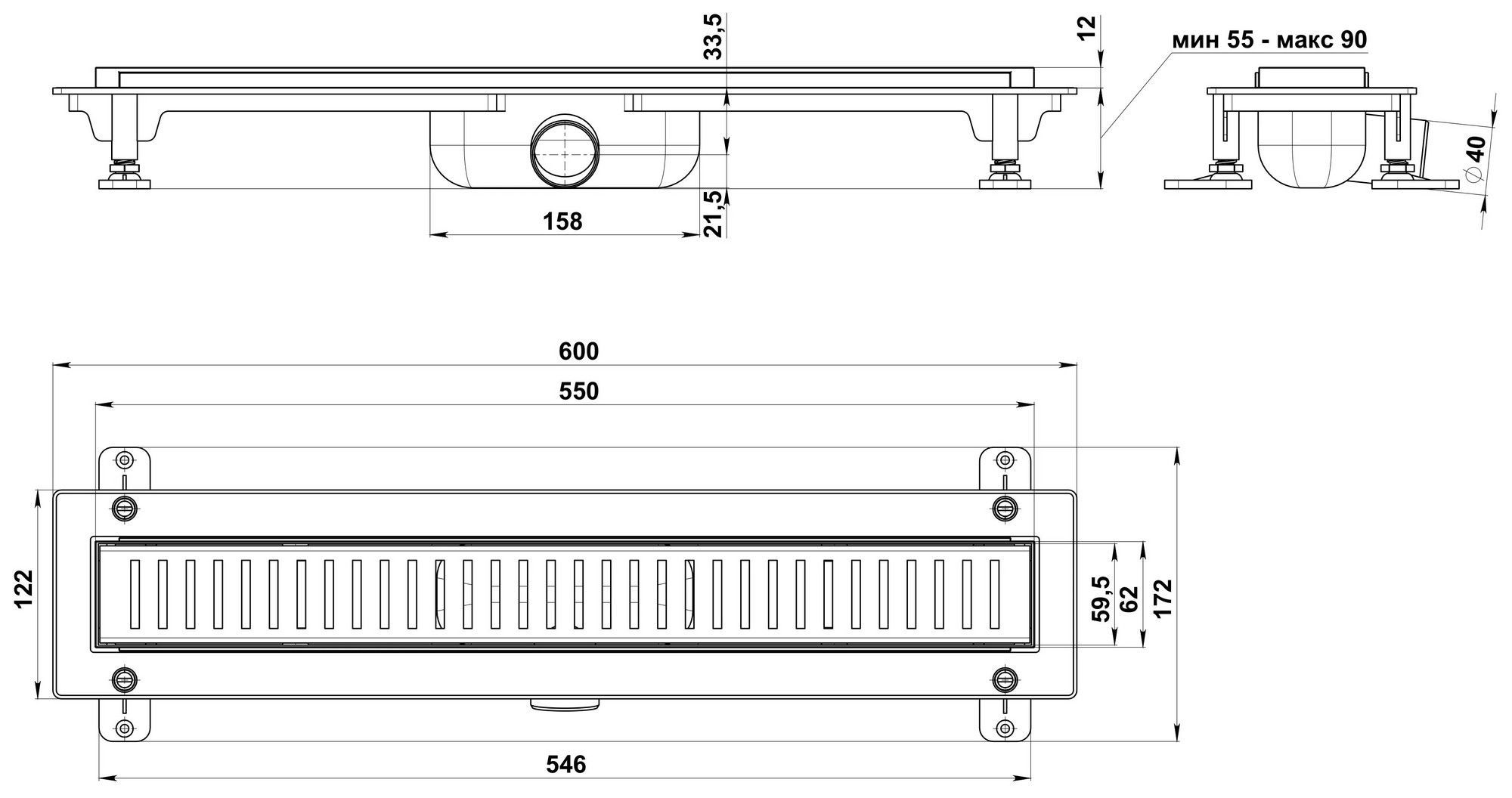 Трап с прорезями с комбинированным затвором Good Door 550, ТЛ00003