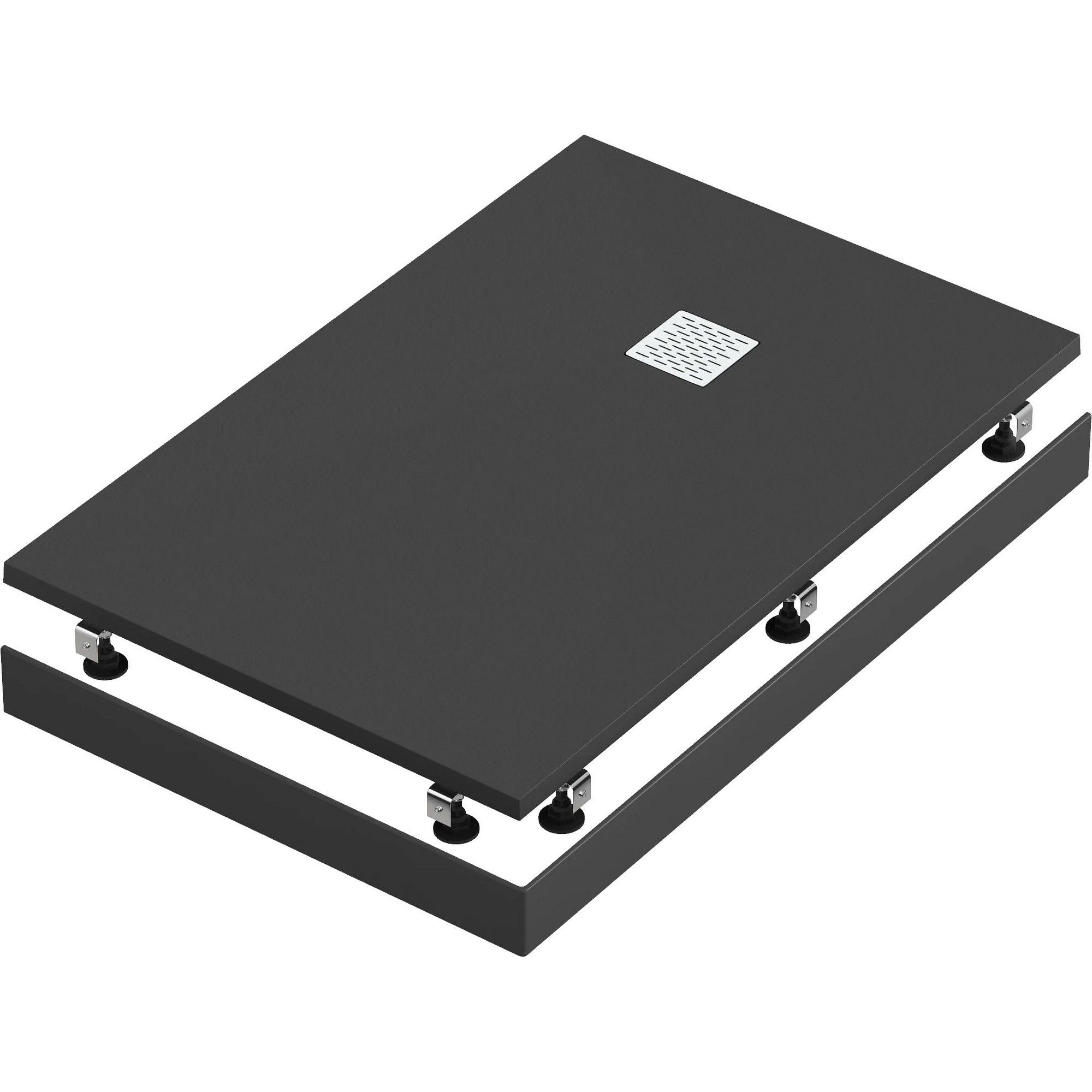 Мраморный душевой поддон Good Door Essentia черный