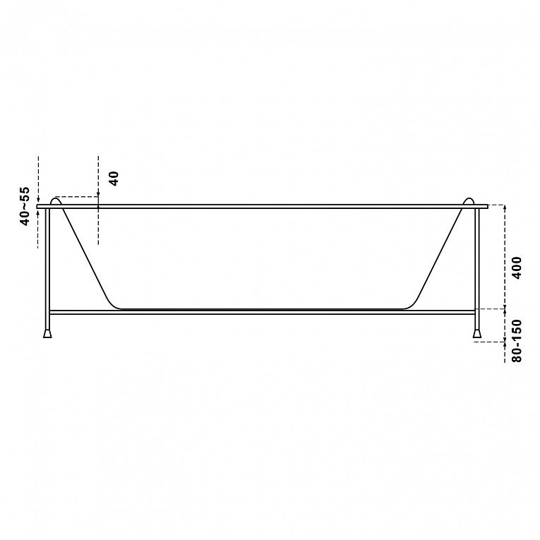 Акриловая ванна BAS Ньюлав 180x90, В 00063