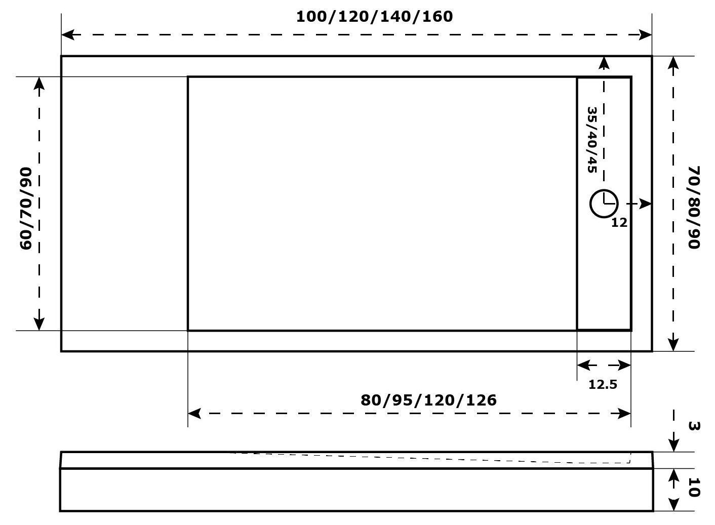 Мраморный душевой поддон Good Door Stella серый