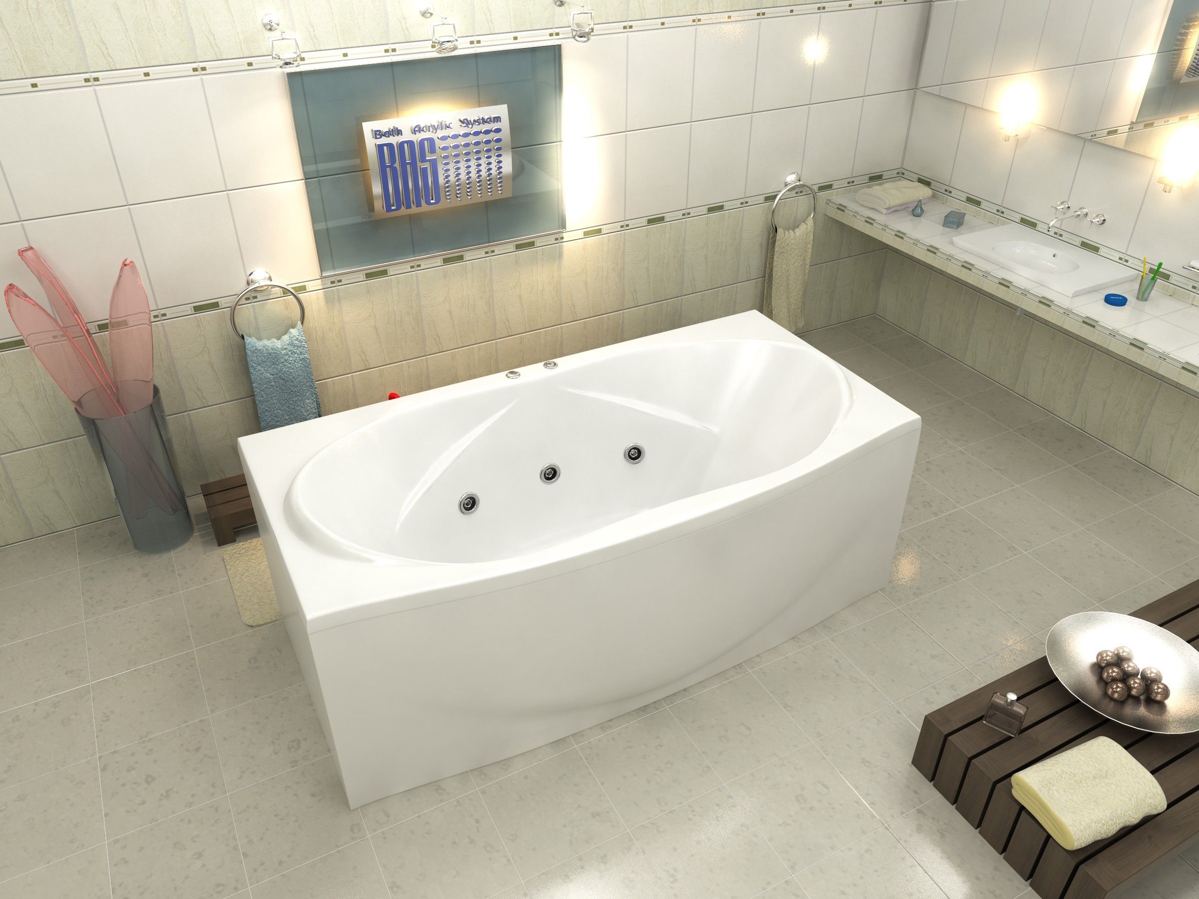 Акриловая ванна BAS Фиеста 194x90, В 00037