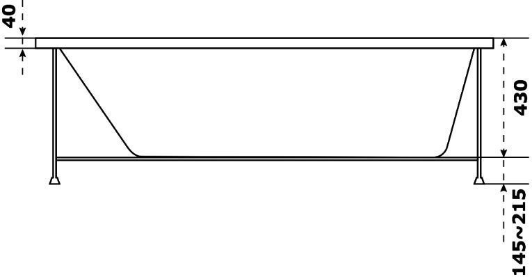 Акриловая ванна BAS Нирвана Pro 150x70, З 00116