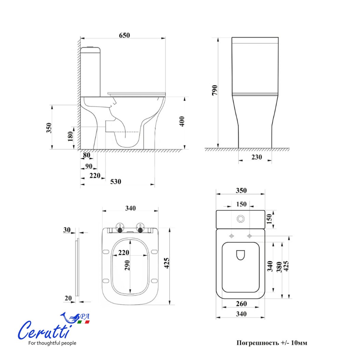 Унитаз компакт Ceruttispa Vettore Tornado, CT11134