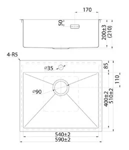 Мойка кухонная Iddis Haze HAZ59GMi77, 59 см, нержавеющая сталь, графит матовый