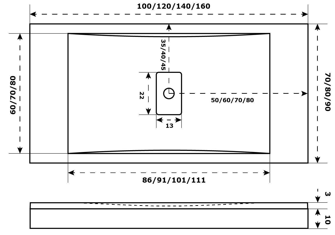 Мраморный душевой поддон Good Door Flow белый