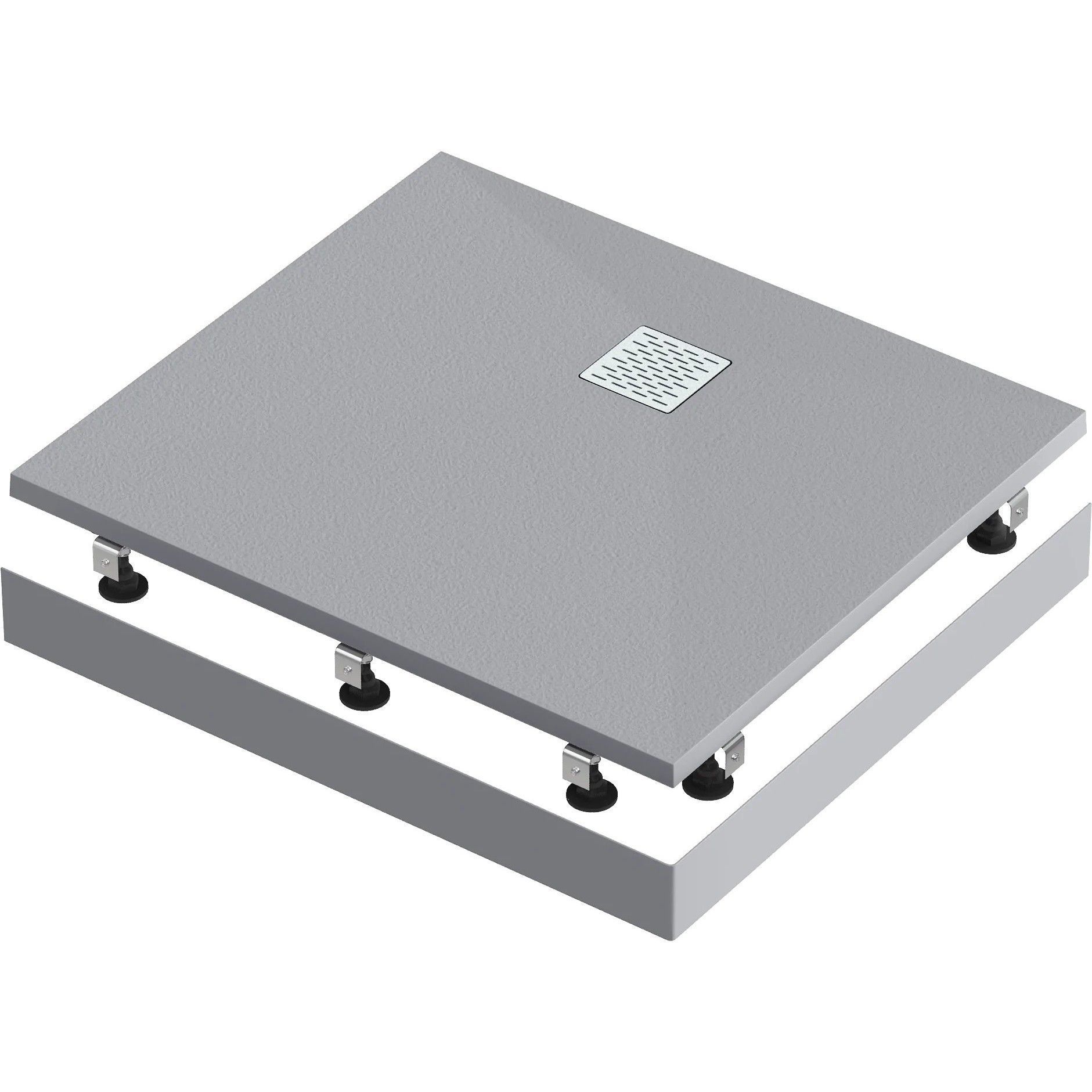 Мраморный душевой поддон Good Door Essentia 2 серый