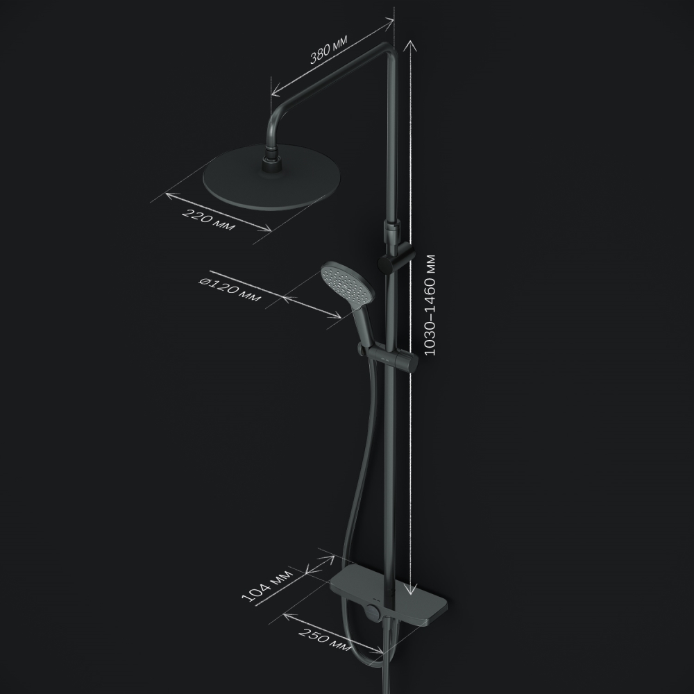 Душевая система Like цвет: черный