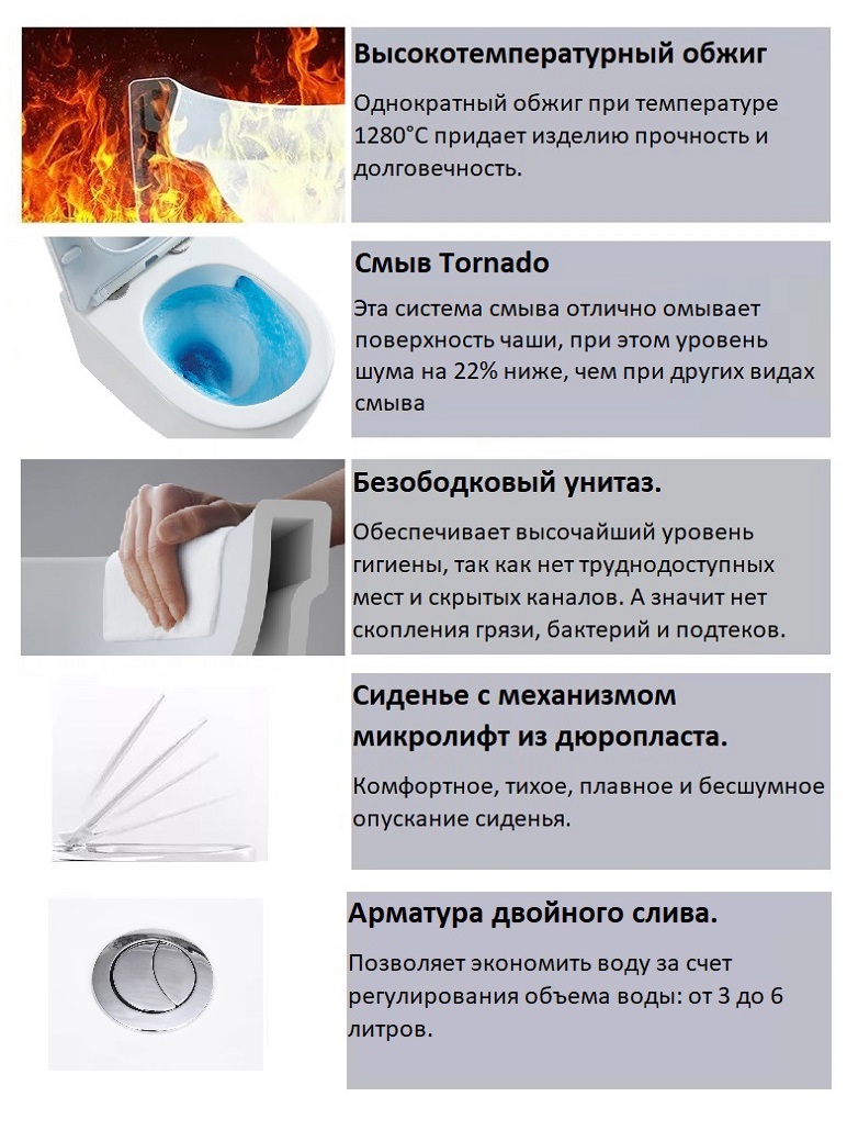 Унитаз компакт Ceruttispa Vettore Tornado, CT11134