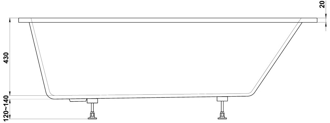 Мраморная ванна BAS Афина Solid Surface 170x75, ВА00038