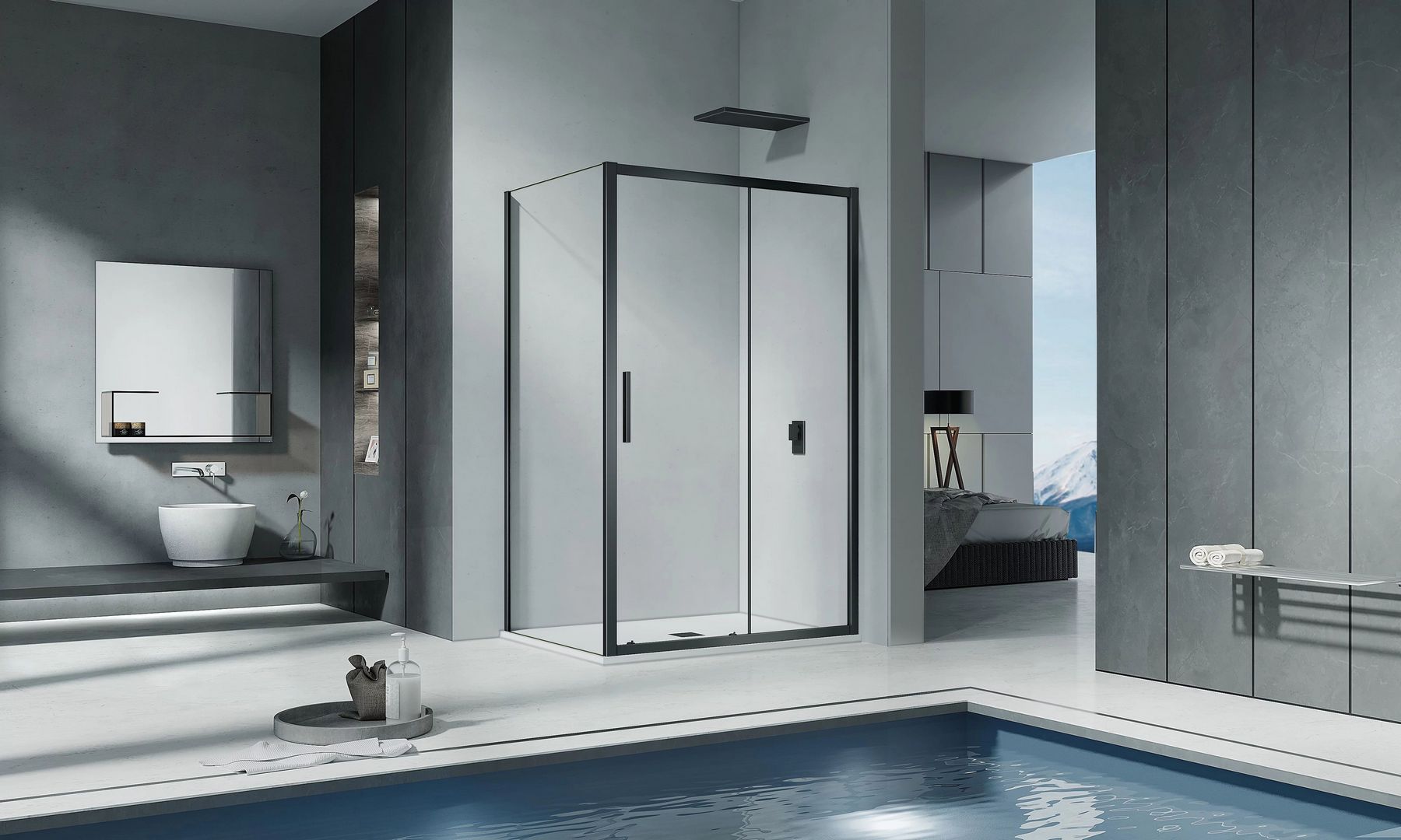 Душевой уголок Good Door Cofe WTW+SP Black