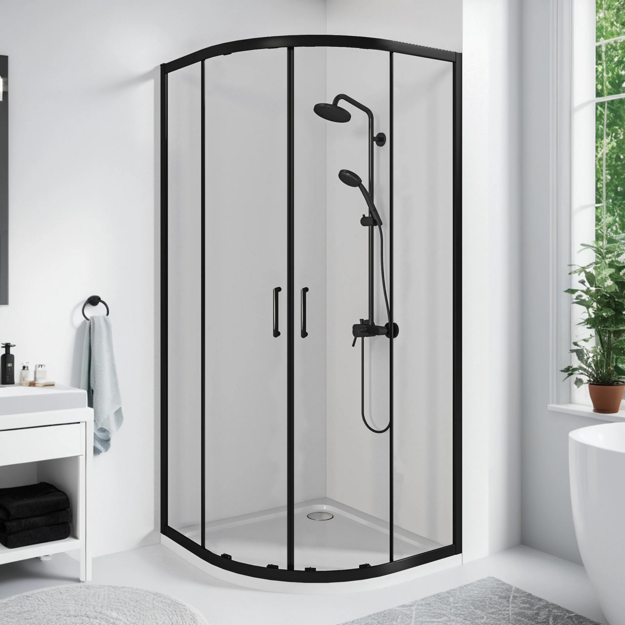 Душевой уголок Good Door Cube R Black