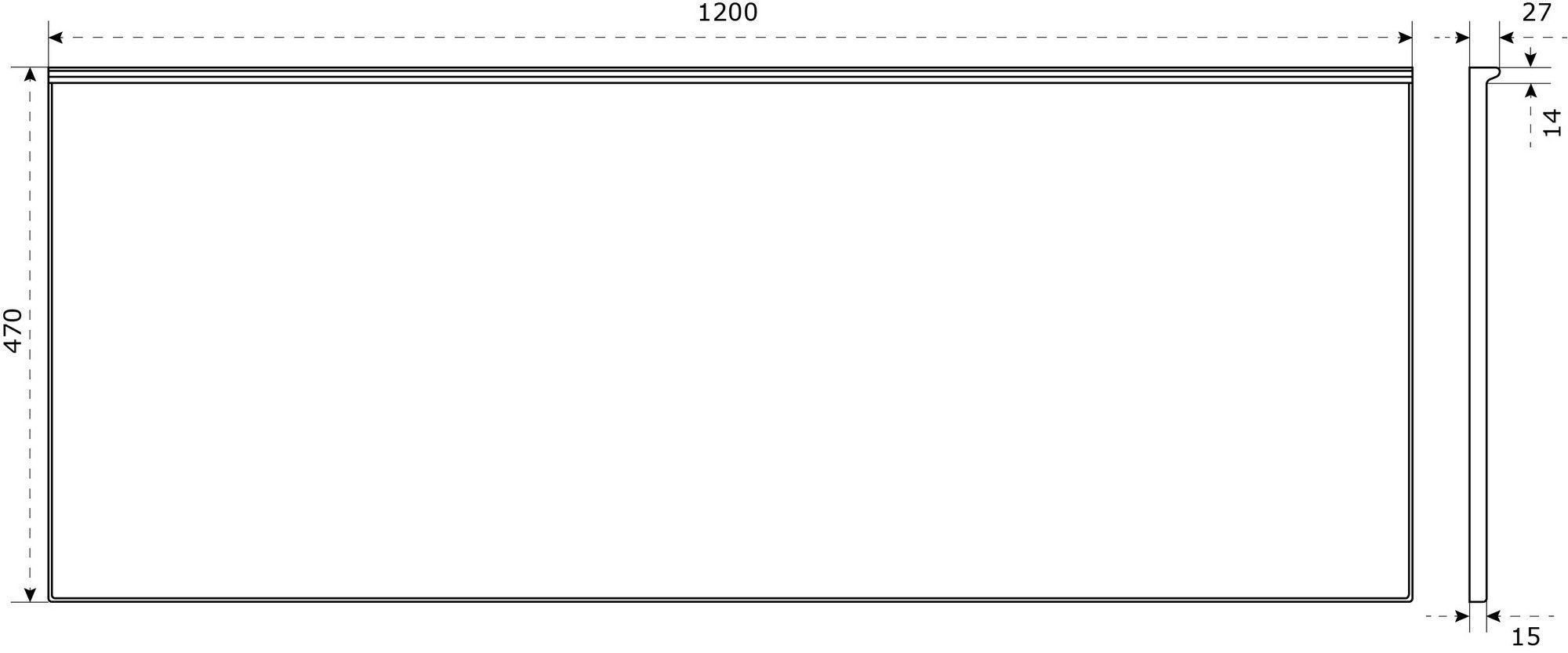 Столешница матовая белая Good Door 120x47, СТ00020