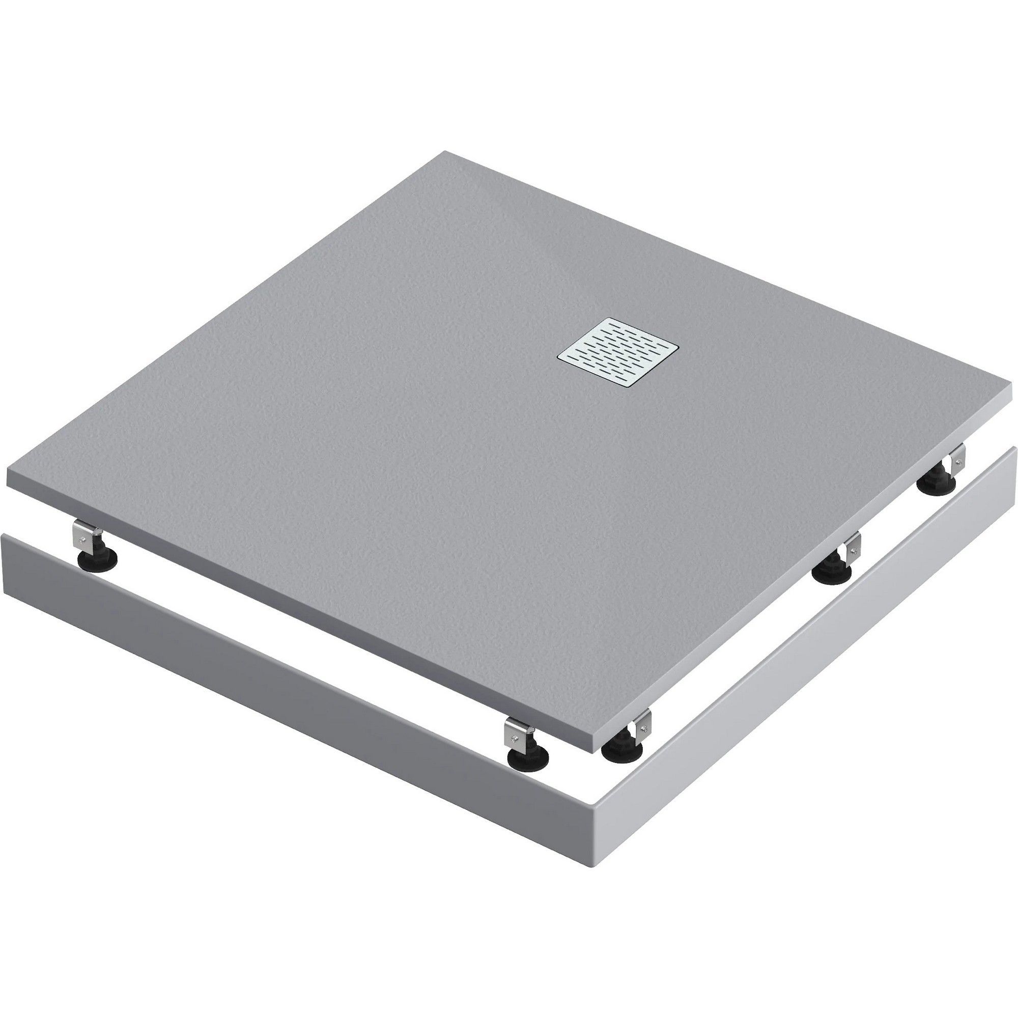 Мраморный душевой поддон Good Door Essentia CR серый