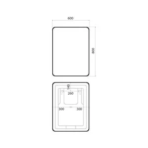 Зеркало Iddis Cloud CLX6000i98, 60 см, LED-подсветка, сенсорный выключатель, черная окантовка