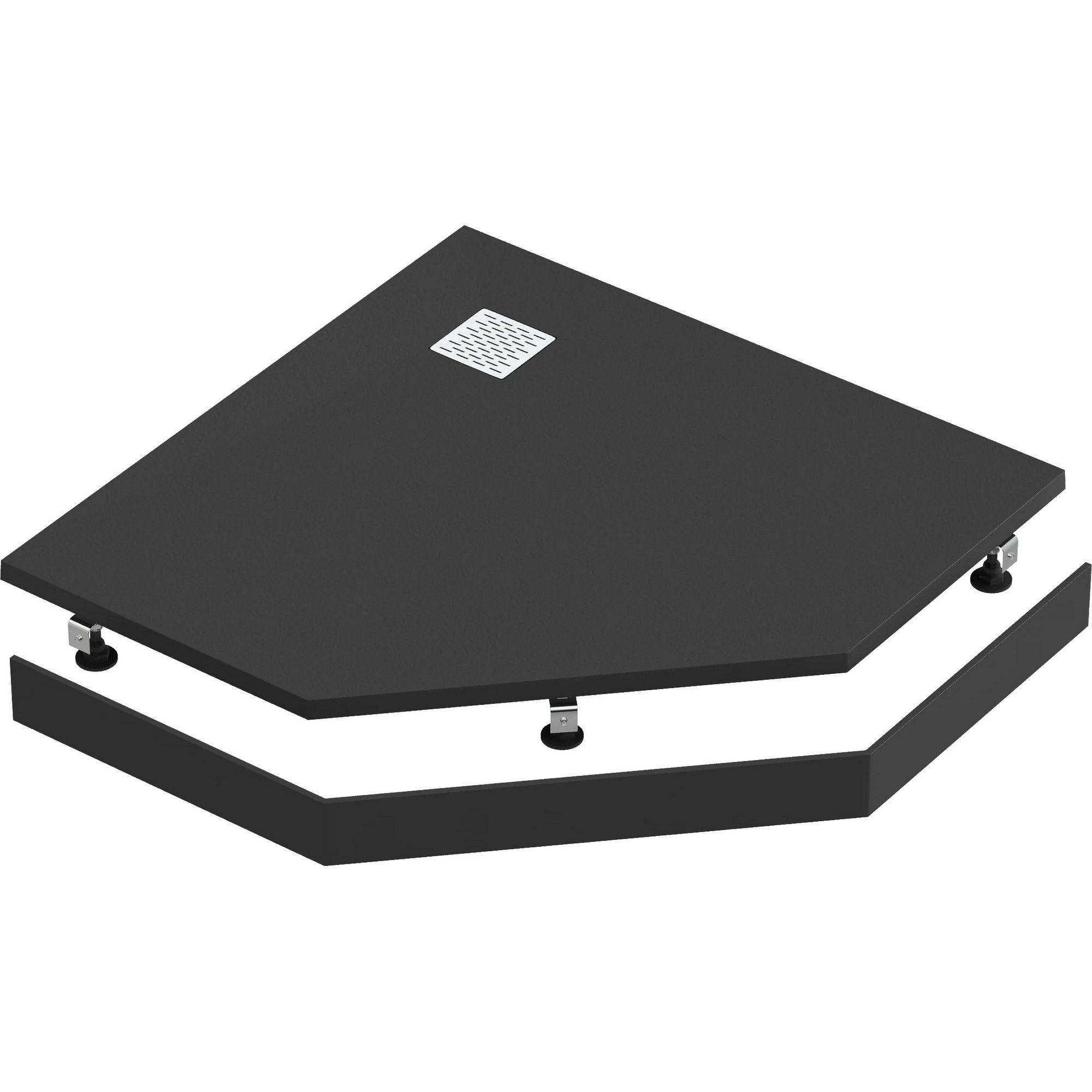 Мраморный душевой поддон Good Door Essentia PNT черный