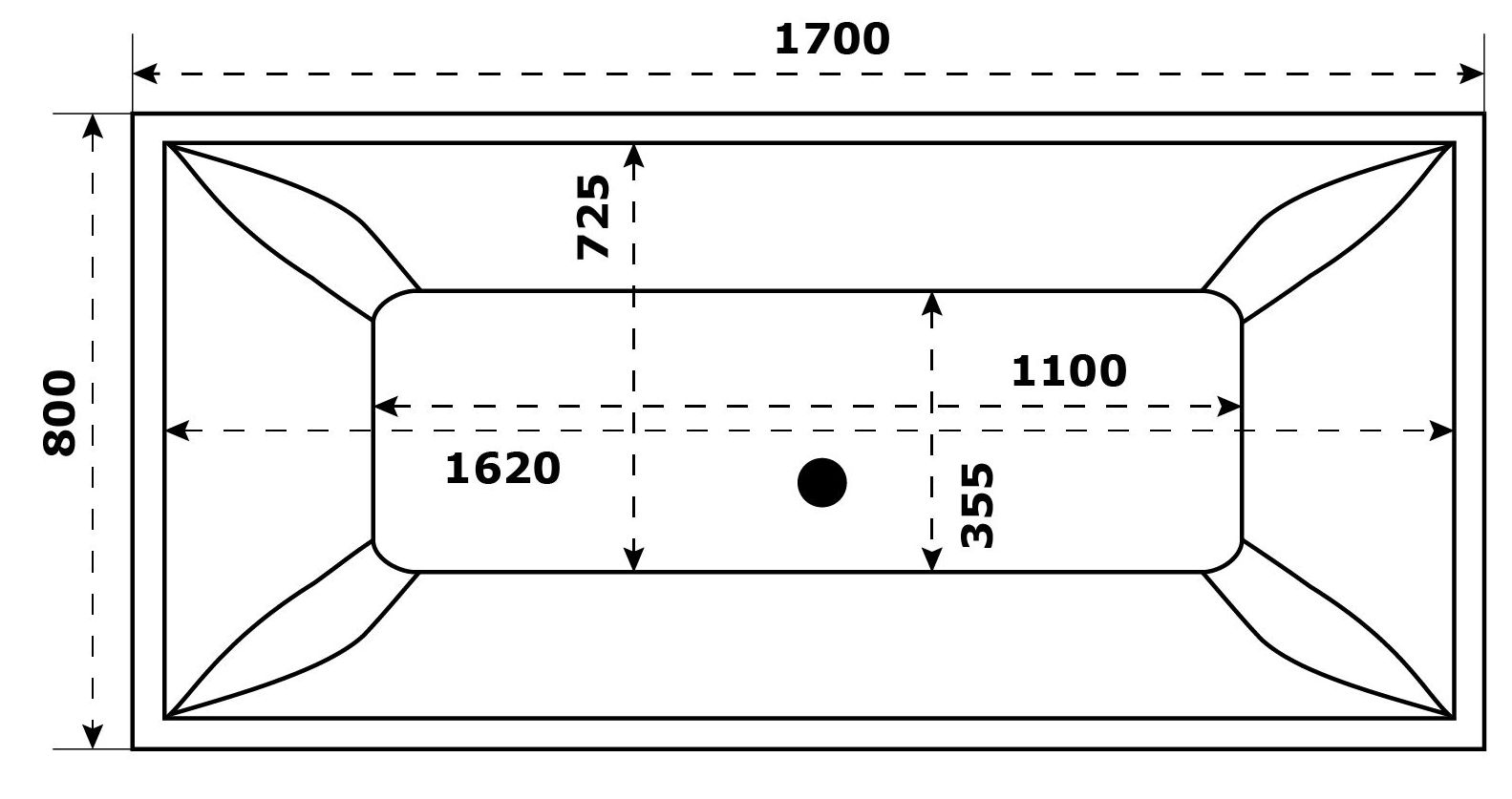 Отдельностоящая ванна BAS Мадрид 170x80