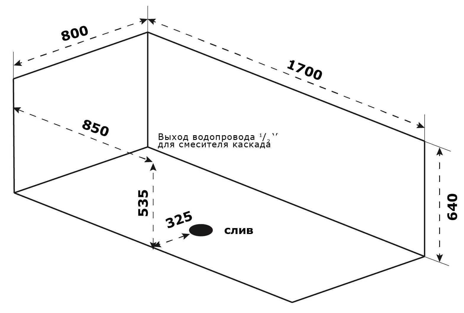 Отдельностоящая ванна BAS Мадрид 170x80