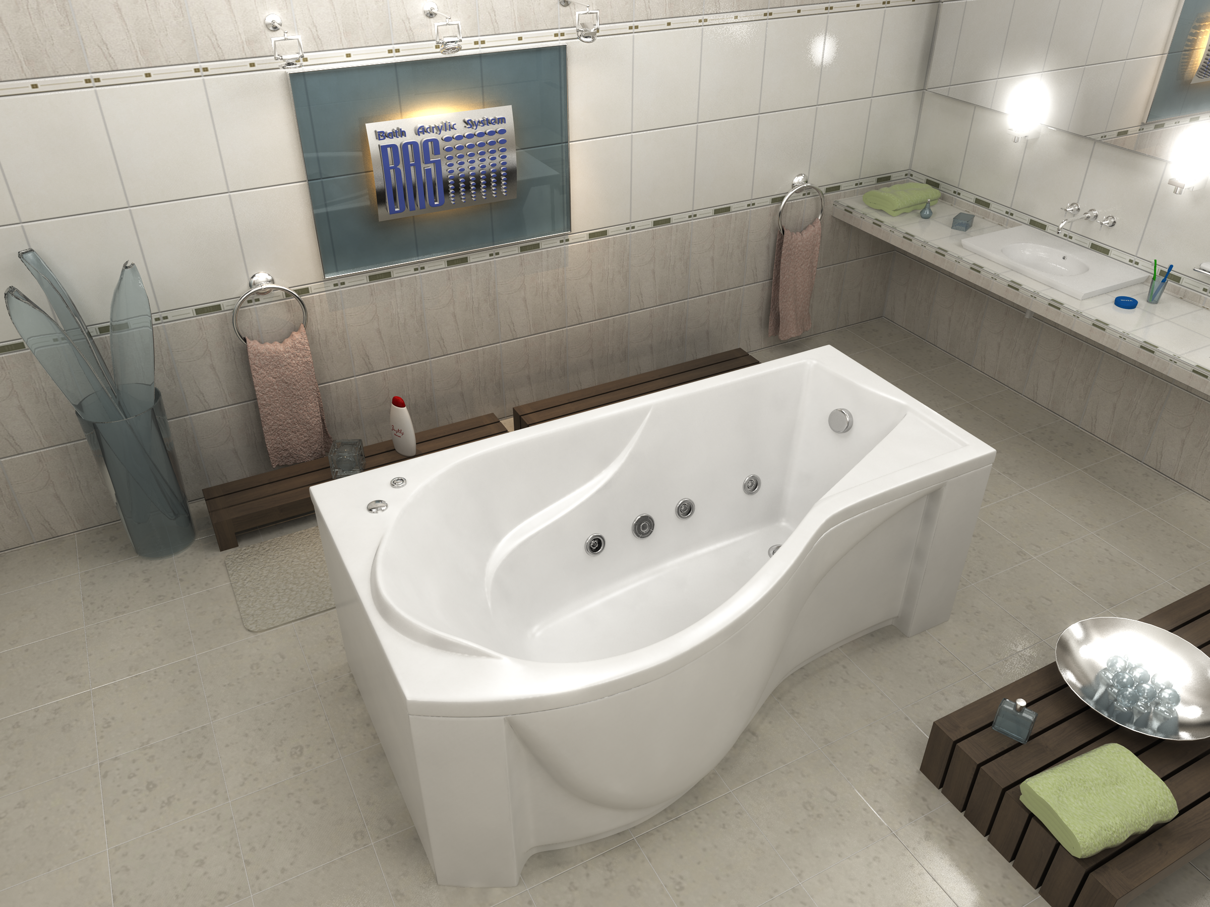 Акриловая ванна BAS Капри 170x80