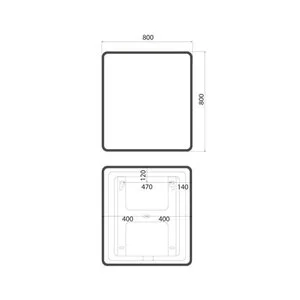 Зеркало Iddis Cloud CLX8000i98, 80 см, с подсветкой, сенсорным выключателем, черная окантовка