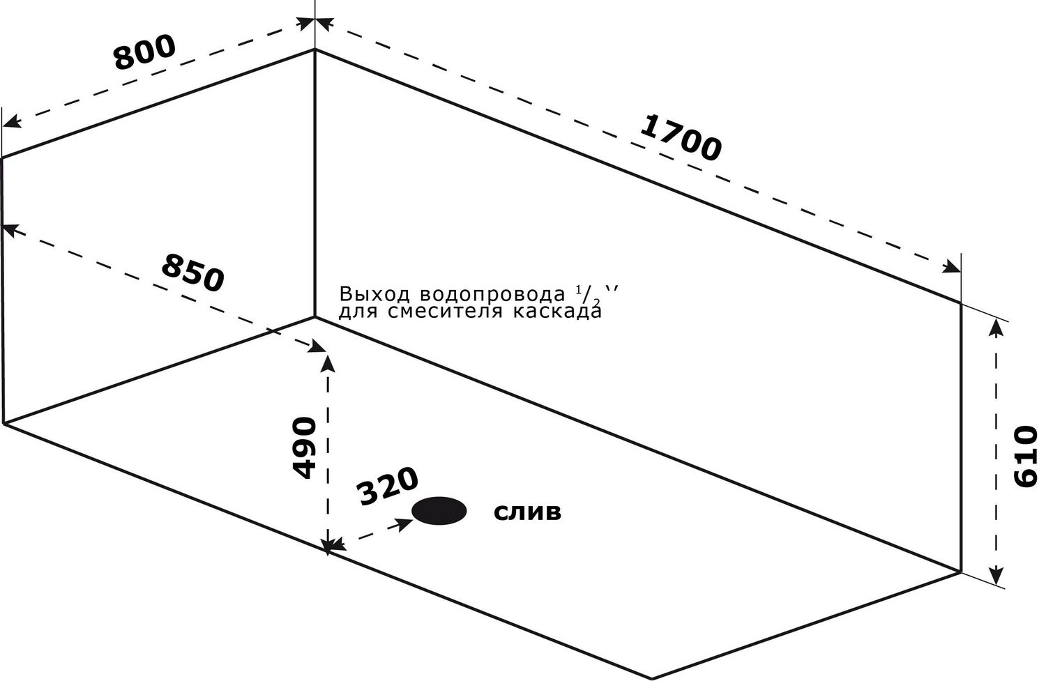 Отдельностоящая ванна BAS Венеция 170x80
