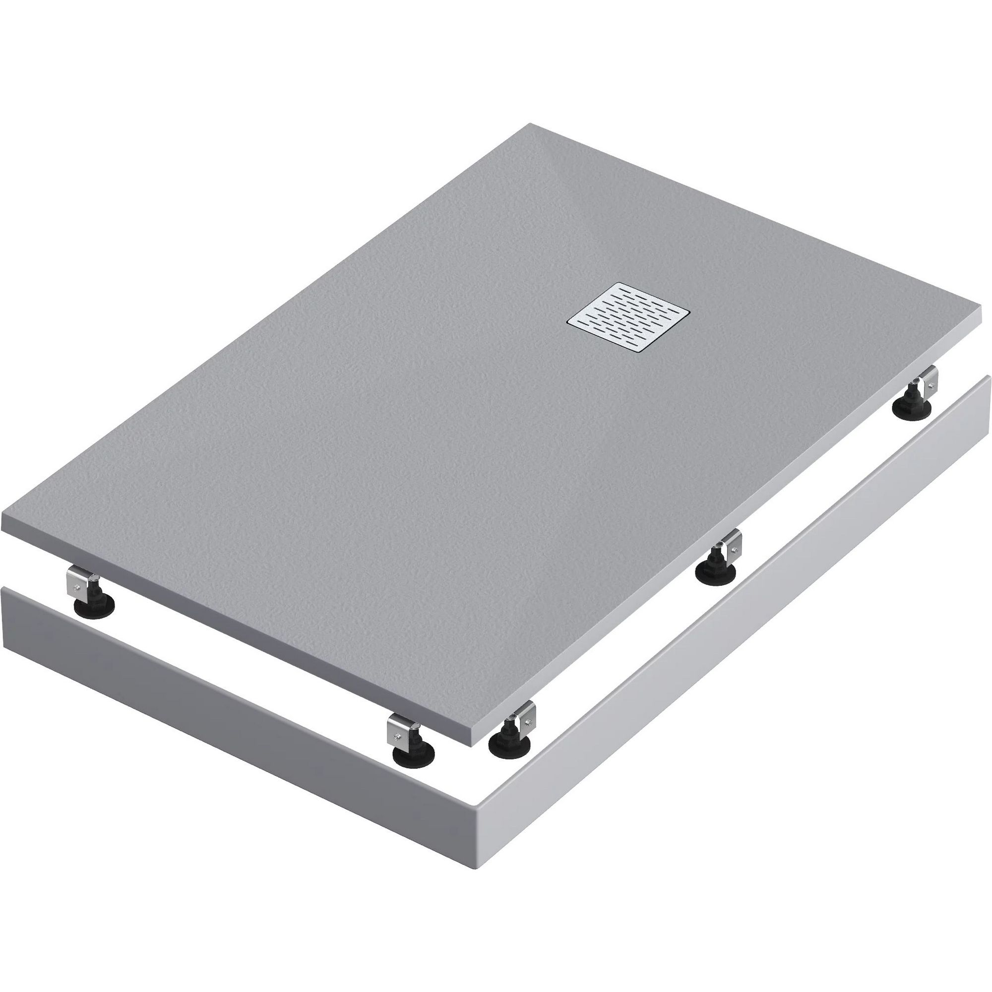 Мраморный душевой поддон Good Door Essentia серый