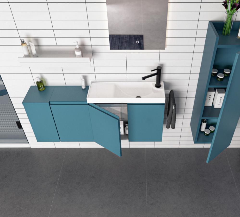 Тумба с раковиной ORKA Ferla 60 подвесная, синий матовый