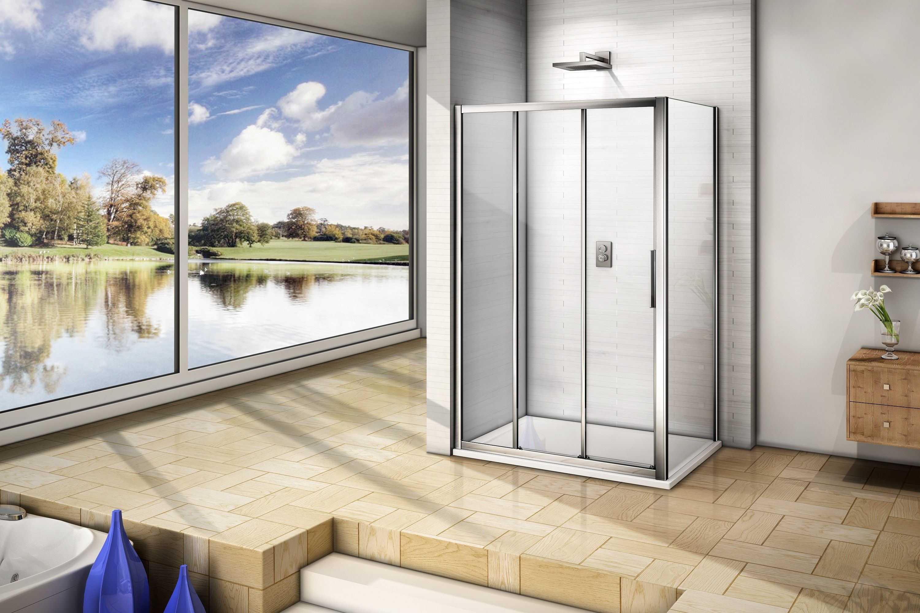 Душевой уголок Good Door Orion WTW+SP-100x100-C-CH, ОР00009/ОР00028