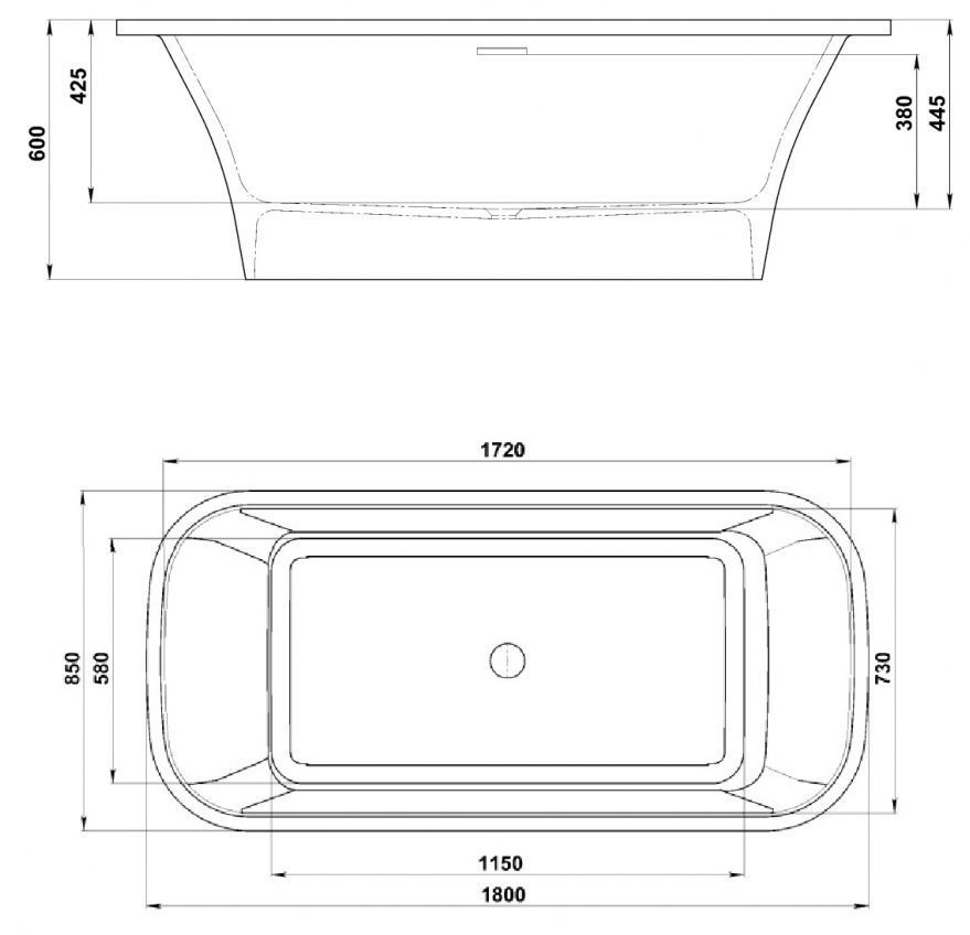 Ванна литьевая отдельностоящая Jacob Delafon Elite 180x85, E6D364RU-00
