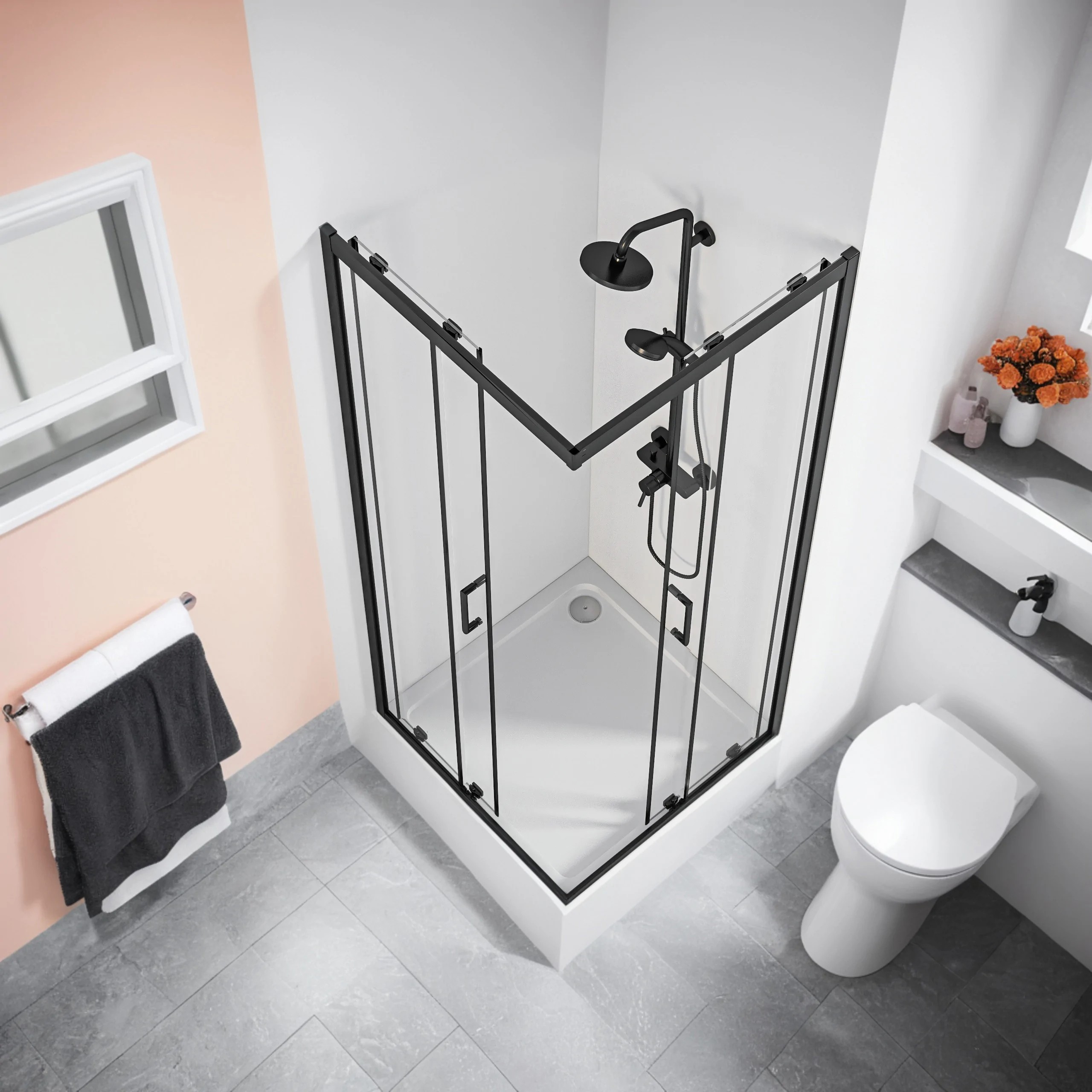 Душевой уголок Good Door Cube CR Black