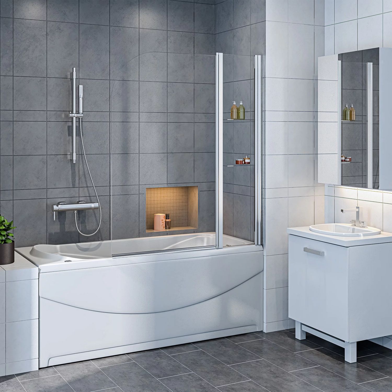 Шторка на ванну Good Door Screen HS-100-C-CH, ПД00084