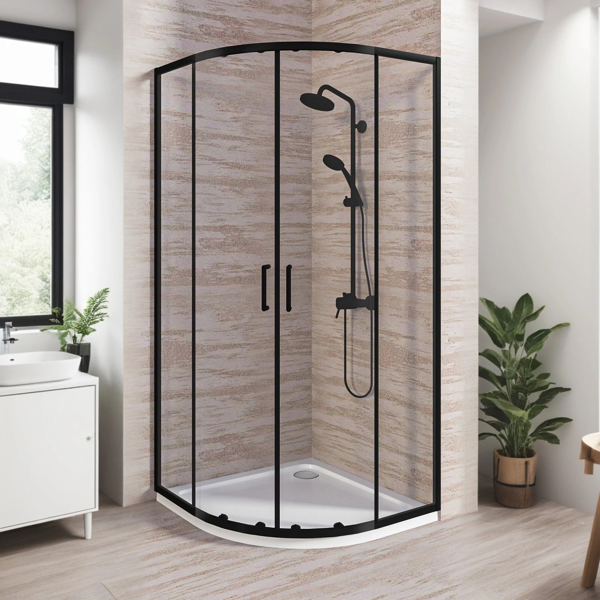 Душевой уголок Good Door Lite R Black