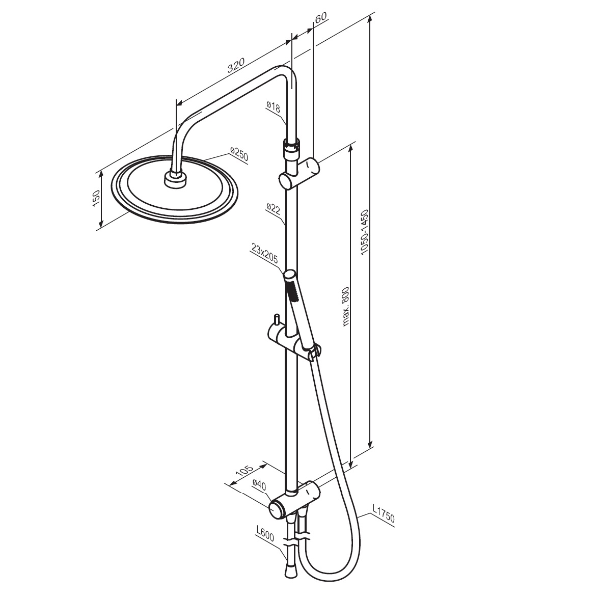 Душевая система Scandinavian Pure, цвет: хром