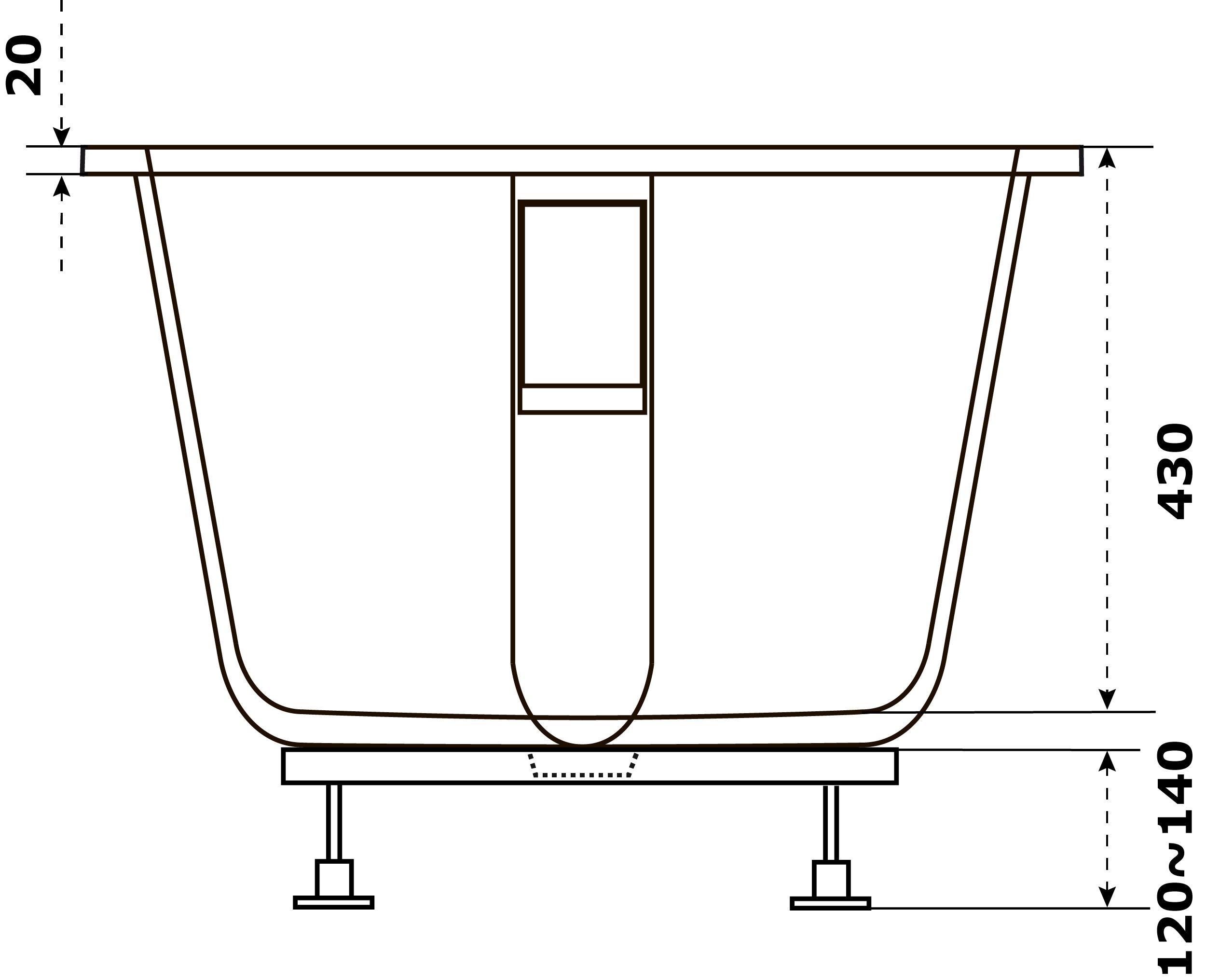 Мраморная ванна BAS Афина